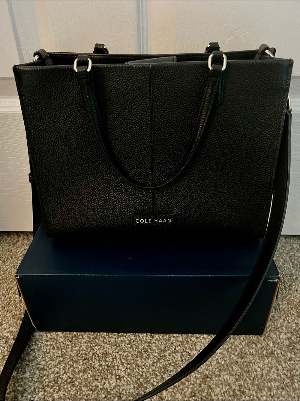 Cole Haan Leopard-Print Crossbody with Black Leather Card Case - Picture 6 of 8